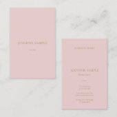 専門のピンクの金ゴールドの文字のモダンできれいな平野 名刺 (正面/裏面)