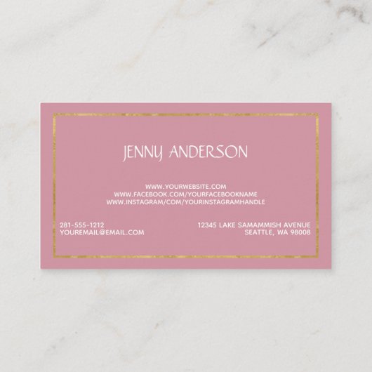 専門のピンクの金ゴールドの花のカメラのカメラマン 名刺 (裏面)