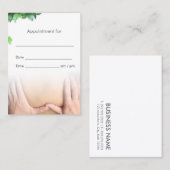 専門のマッサージのセラピーのサロンのアポイントメント 予約カード (正面/裏面)