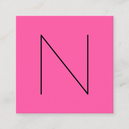 専門のミニマルでモノグラムのなばら色モード スクエア名刺 (正面)