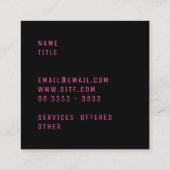 専門のミニマルでモノグラムのなばら色モード スクエア名刺 (裏面)