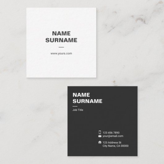 専門のミニマルなタイプエラーの正方形の名刺 スクエア名刺 (正面/裏面)