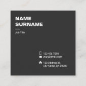 専門のミニマルなタイプエラーの正方形の名刺 スクエア名刺 (裏面)