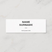 専門のミニマルなタイポグラフィの小型名刺 スキニー名刺 (正面)
