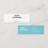 専門のミニマルなタイポグラフィの小型名刺 スキニー名刺 (正面/裏面)