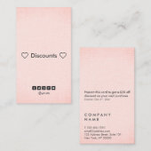 専門のミニマルな赤面のリネン割引垂直 名刺 (正面/裏面)