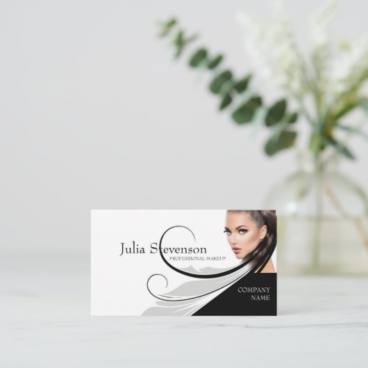 専門のメーキャップアーティストの美容院カード 名刺 (スタンド正面)