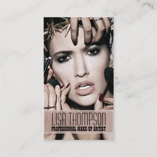 専門のメーキャップアーティスト/化粧モデル顔 名刺 (正面)