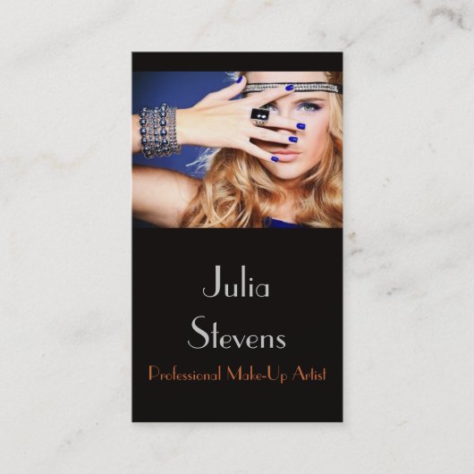 専門のメーキャップアーティスト、美容院カード 名刺 (正面)