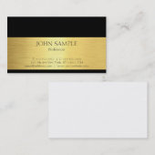 専門のモダンでエレガントで黒い金ゴールドの贅沢 名刺 (正面/裏面)