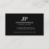 専門のモダンでエレガントなモノグラムの上品 名刺 (裏面)