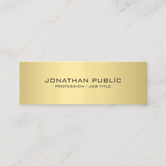 専門のモダンでエレガントな金ゴールドの一見の平野 スキニー名刺 (正面)