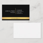 専門のモダンでエレガントな黒および金ゴールドのシンプル 名刺 (正面/裏面)