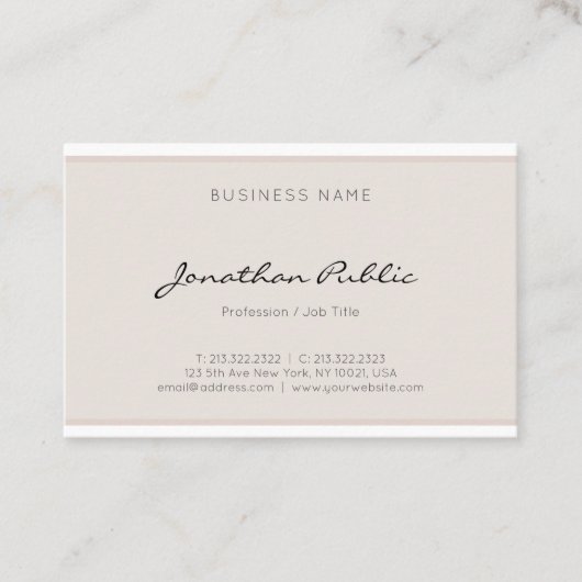 専門のモダンでシンプルでエレガントなミニマル 名刺 (正面)