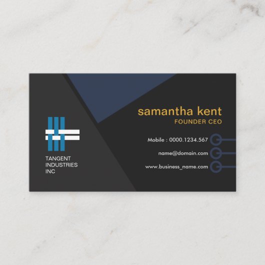 専門のモダンでシンプルで明白で幾何学的なCEO 名刺 (正面)
