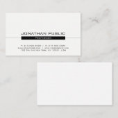 専門のモダンでミニマルでお洒落でシックなデザイン 名刺 (正面/裏面)