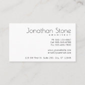 専門のモダンでミニマルな灰色及び白いコンクリート 名刺 (裏面)