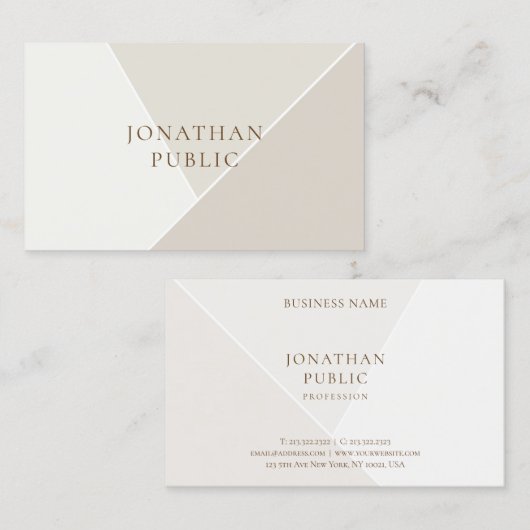 専門のモダンで創造的でシンプルなテンプレートの上 名刺 (正面/裏面)