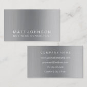 専門のモダンで明白な金属の名刺 名刺 (正面/裏面)