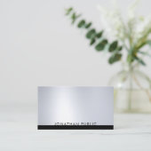 専門のモダンで粋な銀製のエレガントなテンプレート 名刺 (スタンド正面)