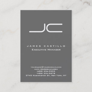専門のモダンで薄暗い灰色のモノグラム 名刺