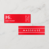 専門のモダンで赤い小型名刺 スキニー名刺 (正面/裏面)