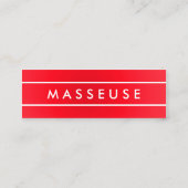 専門のモダンで赤い小型名刺 スキニー名刺 (裏面)