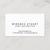 専門のモダンで黒いヨガのインストラクター 名刺 (裏面)