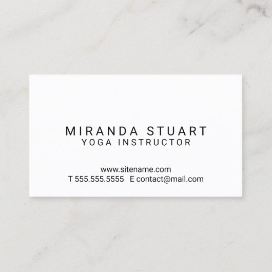 専門のモダンで黒いヨガのインストラクター 名刺 (裏面)
