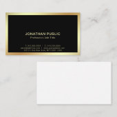 専門のモダンで黒い金ゴールドの洗練された平野 名刺 (正面/裏面)