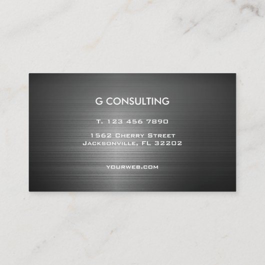 専門のモダンで黒い金属の名刺 名刺 (裏面)