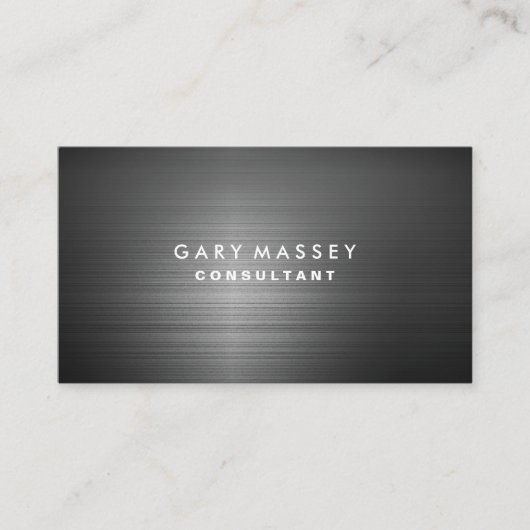 専門のモダンで黒い金属の名刺 名刺 (正面)