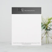 専門のモダンで黒くシンプルなレターヘッド レターヘッド (スタンド正面)