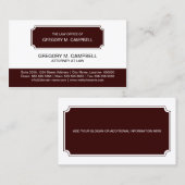 専門のモダンなえんじ色 名刺 (正面/裏面)
