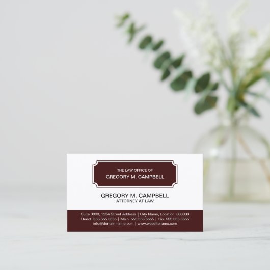 専門のモダンなえんじ色 名刺 (スタンド正面)