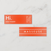 専門のモダンなオレンジ小型名刺 スキニー名刺 (正面/裏面)