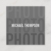 専門のモダンなカメラマン スクエア名刺 (正面)