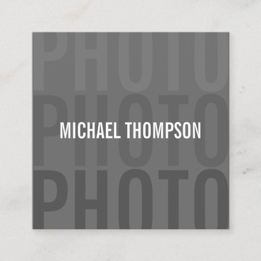 専門のモダンなカメラマン スクエア名刺 (正面)