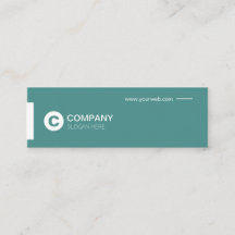専門のモダンなタイプエラーのティール（緑がかった色）の小型名刺