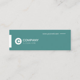 専門のモダンなタイプエラーのティール（緑がかった色）の小型名刺 スキニー名刺