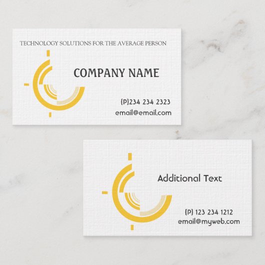 専門のモダンなビジネスハイテクな円の境界 名刺 (正面/裏面)