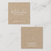 専門のモダンな原稿のクラフト紙 スクエア名刺 (正面/裏面)