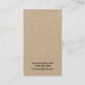 専門のモダンな原稿のクラフト紙 名刺 (裏面)