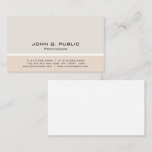 専門のモダンな最小主義の調和的な色 名刺 (正面/裏面)