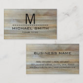 専門のモダンな木製の穀物のモノグラム#4 名刺 (正面/裏面)