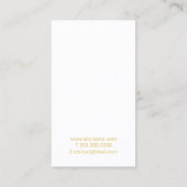 専門のモダンな白および金ゴールド 名刺 (裏面)