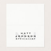 専門のモダンな白によって折られる名刺 名刺 (外部フラット)