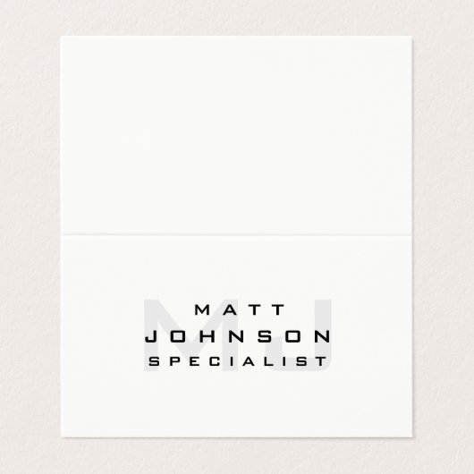 専門のモダンな白によって折られる名刺 名刺 (外部フラット)