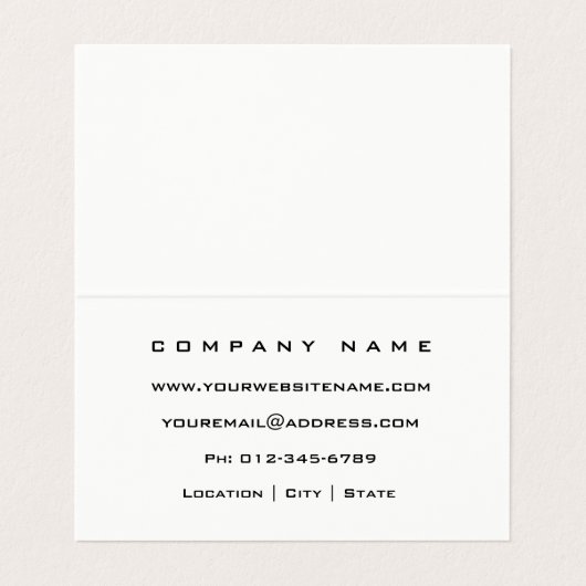 専門のモダンな白によって折られる名刺 名刺 (内部フラット)