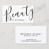 専門のモダンな白黒メーキャップアーティスト 名刺 (正面/裏面)